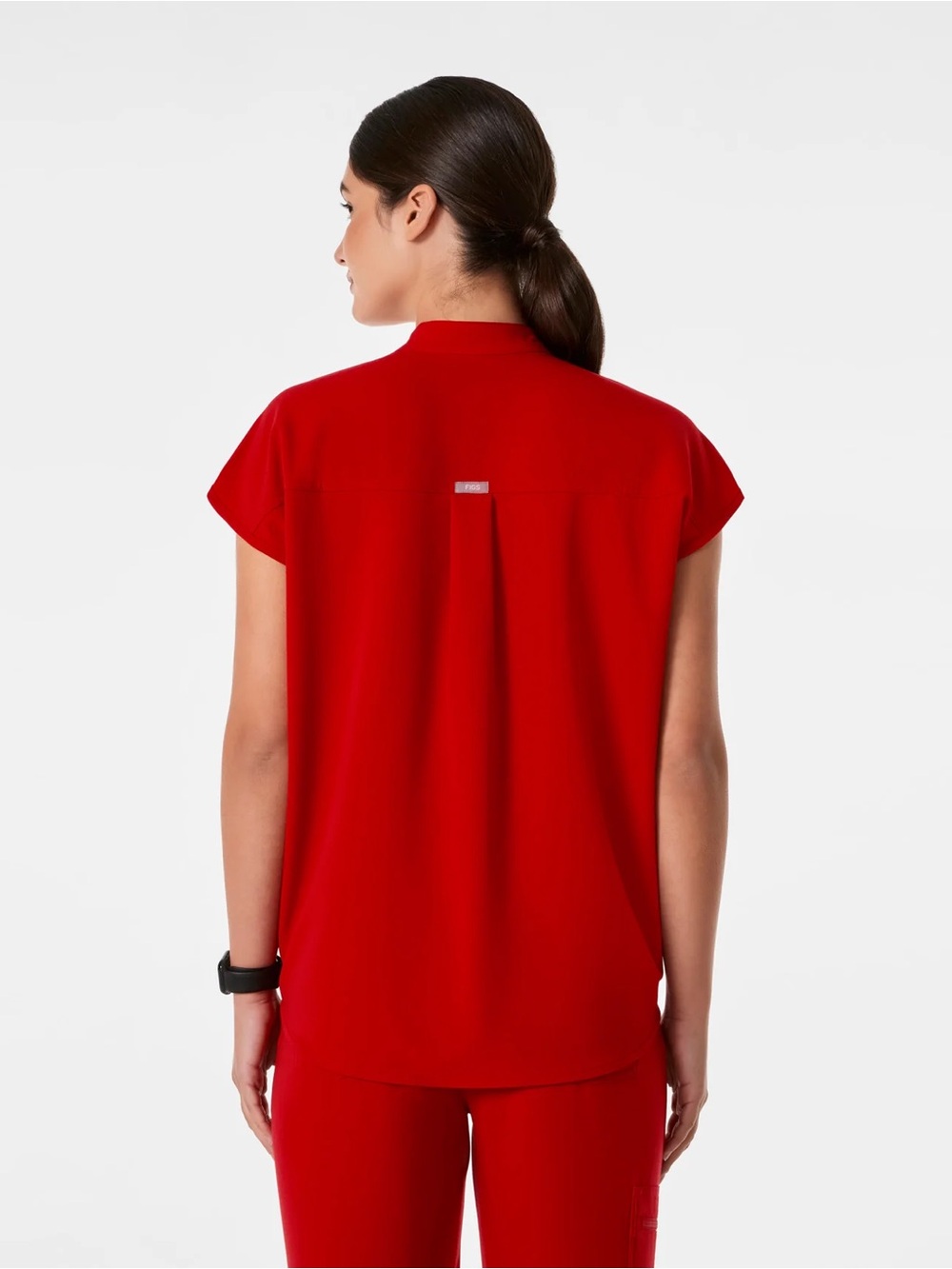 Figs Rafaela Oversized Scrub Top - Winning Red - Picture 2 of 6